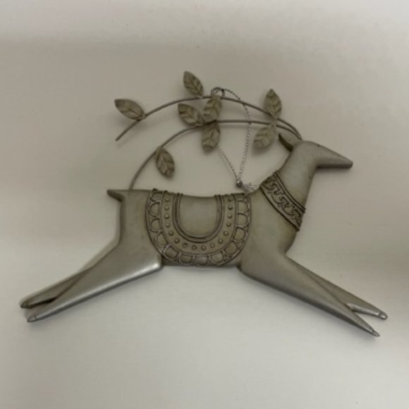 Pewter Color Metal Reindeer Ornament - Picture 1 of 1